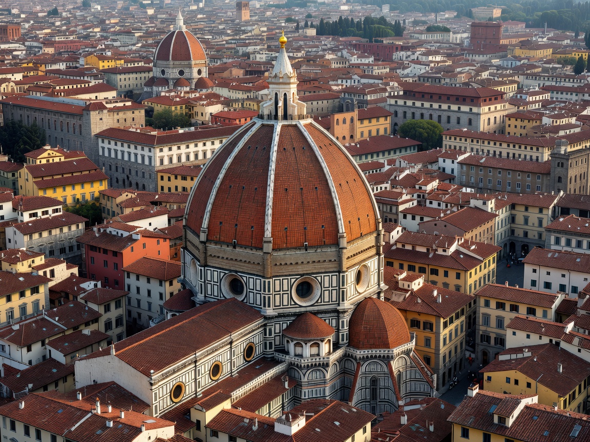 Terracotta dome of Florence Cathedral rising above the city's rooftops